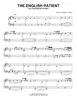 page one of The English Patient (Piano Solo)