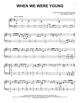 page one of When We Were Young (Piano Solo)