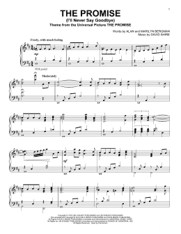 page one of The Promise (I'll Never Say Goodbye) (Piano Solo)