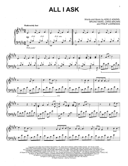 page one of All I Ask (Piano Solo)