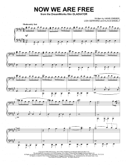page one of Now We Are Free (Piano Solo)