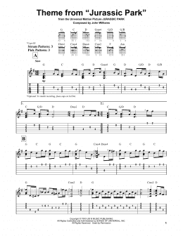 page one of Theme From Jurassic Park (Easy Guitar Tab)