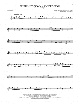 page one of Nothing's Gonna Stop Us Now (Tenor Sax Solo)