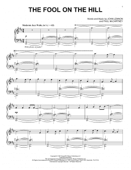 page one of The Fool On The Hill [Jazz version] (Piano Solo)