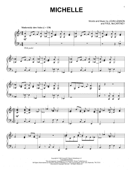page one of Michelle [Jazz version] (Piano Solo)