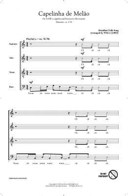 page one of Capelinha De Melao (SATB Choir)