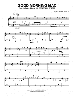 page one of Good Morning Max (Piano Solo)