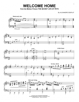 page one of Welcome Home (Piano Solo)