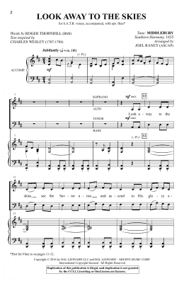 page one of Look Away To The Skies (SATB Choir)