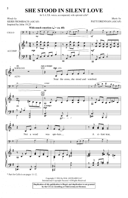page one of She Stood In Silent Love (SATB Choir)