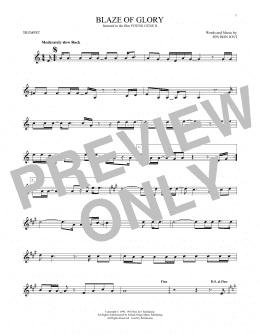 page one of Blaze Of Glory (Trumpet Solo)