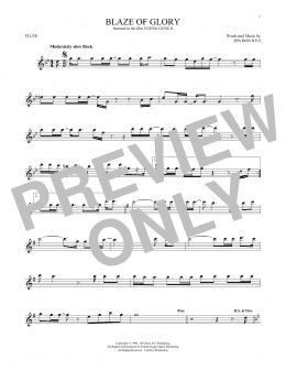 page one of Blaze Of Glory (Flute Solo)