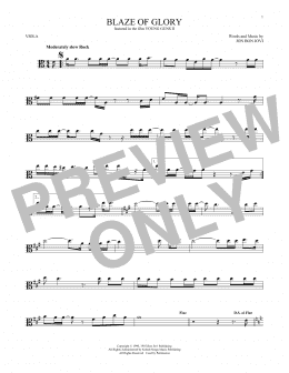 page one of Blaze Of Glory (Viola Solo)