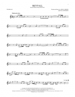 page one of Skyfall (Tenor Sax Solo)