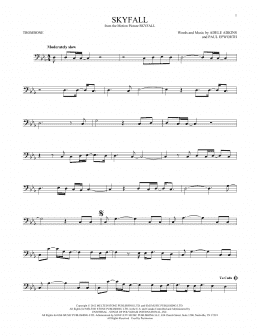 page one of Skyfall (Trombone Solo)