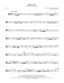 page one of Skyfall (Viola Solo)