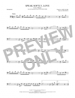page one of Speak Softly, Love (Love Theme) (Trombone Solo)