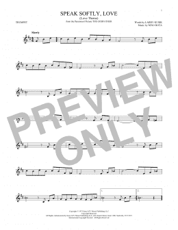 page one of Speak Softly, Love (Love Theme) (Trumpet Solo)