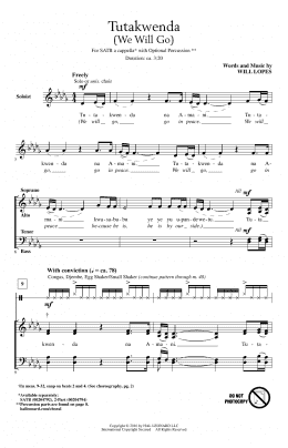 page one of Tutakwenda (We Will Go) (SATB Choir)