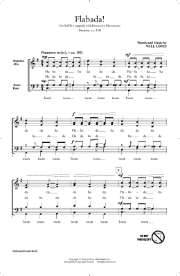 page one of Flabada! (SATB Choir)