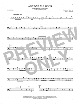 page one of Against All Odds (Take A Look At Me Now) (Trombone Solo)
