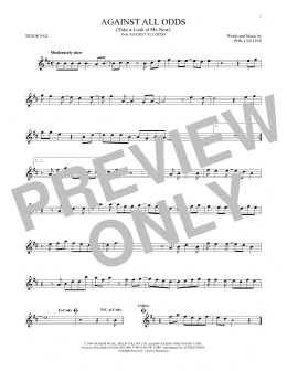 page one of Against All Odds (Take A Look At Me Now) (Tenor Sax Solo)