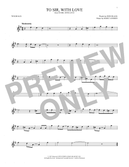 page one of To Sir, With Love (Tenor Sax Solo)