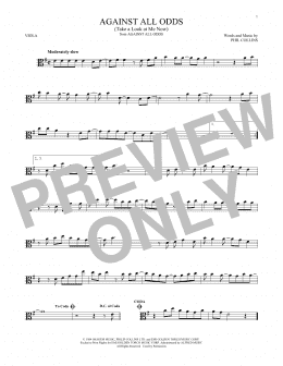 page one of Against All Odds (Take A Look At Me Now) (Viola Solo)