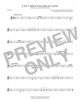 page one of Can't Help Falling In Love (Trumpet Solo)