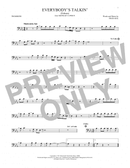 page one of Everybody's Talkin' (Echoes) (Trombone Solo)