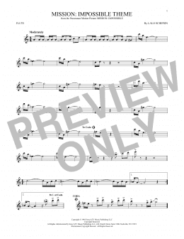 page one of Mission: Impossible Theme (Flute Solo)
