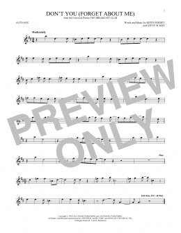 page one of Don't You (Forget About Me) (Alto Sax Solo)