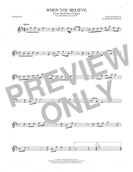page one of When You Believe (from The Prince Of Egypt) (Tenor Sax Solo)