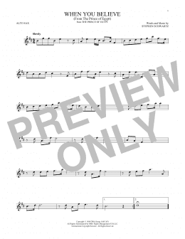 page one of When You Believe (from The Prince Of Egypt) (Alto Sax Solo)