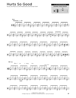page one of Hurts So Good (Drum Chart)