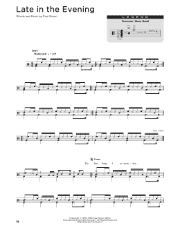 page one of Late In The Evening (Drum Chart)