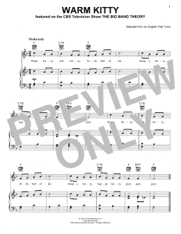 page one of Warm Kitty (Piano, Vocal & Guitar Chords (Right-Hand Melody))