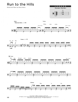page one of Run To The Hills (Drum Chart)