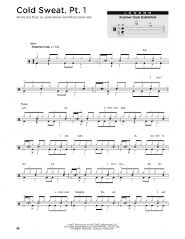 page one of Cold Sweat, Pt. 1 (Drum Chart)
