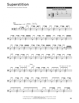 page one of Superstition (Drum Chart)