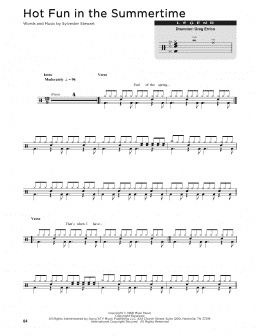 page one of Hot Fun In The Summertime (Drum Chart)
