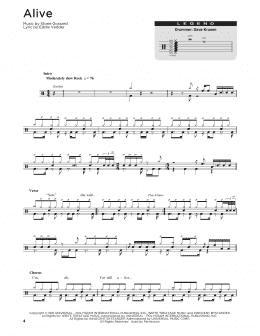 page one of Alive (Drum Chart)