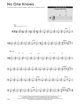 page one of No One Knows (Drum Chart)