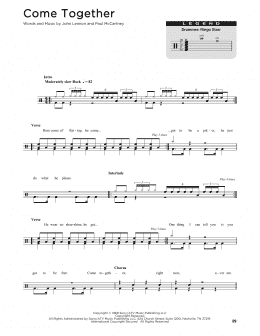 page one of Come Together (Drum Chart)