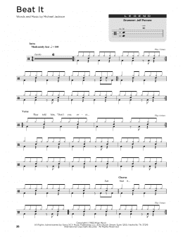 page one of Beat It (Drum Chart)