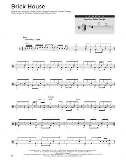 page one of Brick House (Drum Chart)