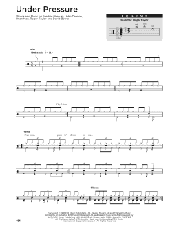 page one of Under Pressure (Drum Chart)