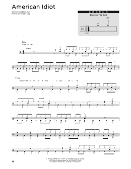 page one of American Idiot (Drum Chart)
