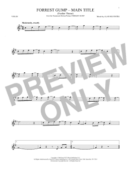 page one of Forrest Gump - Main Title (Feather Theme) (Violin Solo)