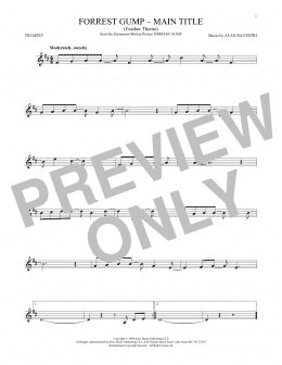 page one of Forrest Gump - Main Title (Feather Theme) (Trumpet Solo)